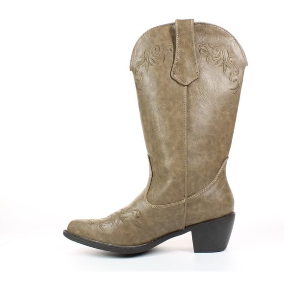 Roper Womens Scrolls And Vines Tan Cowboy, Western Boots Size 6.5 Medium (B, M) - Picture 3 of 11